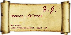 Hamvas József névjegykártya